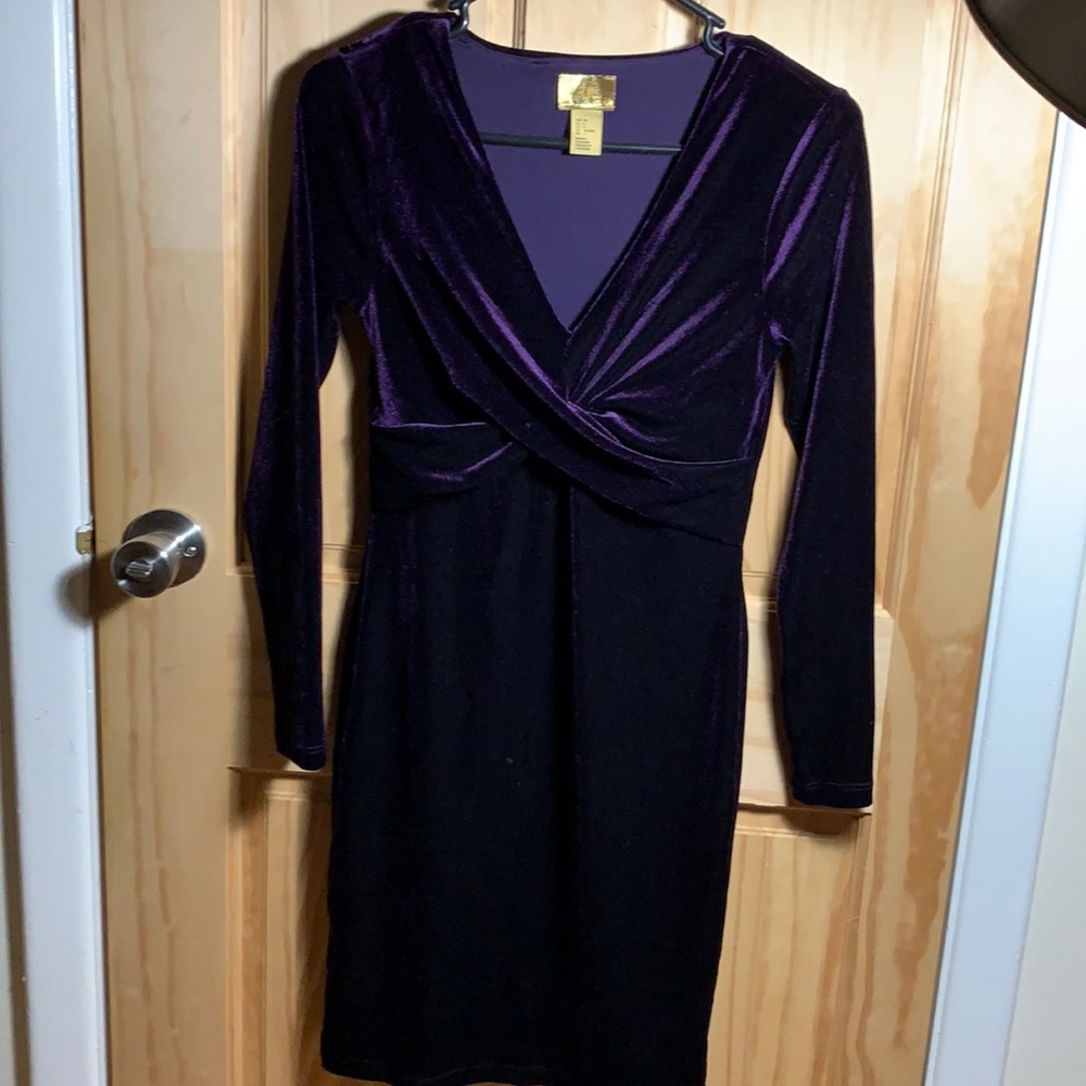 Elegant purple satin dress